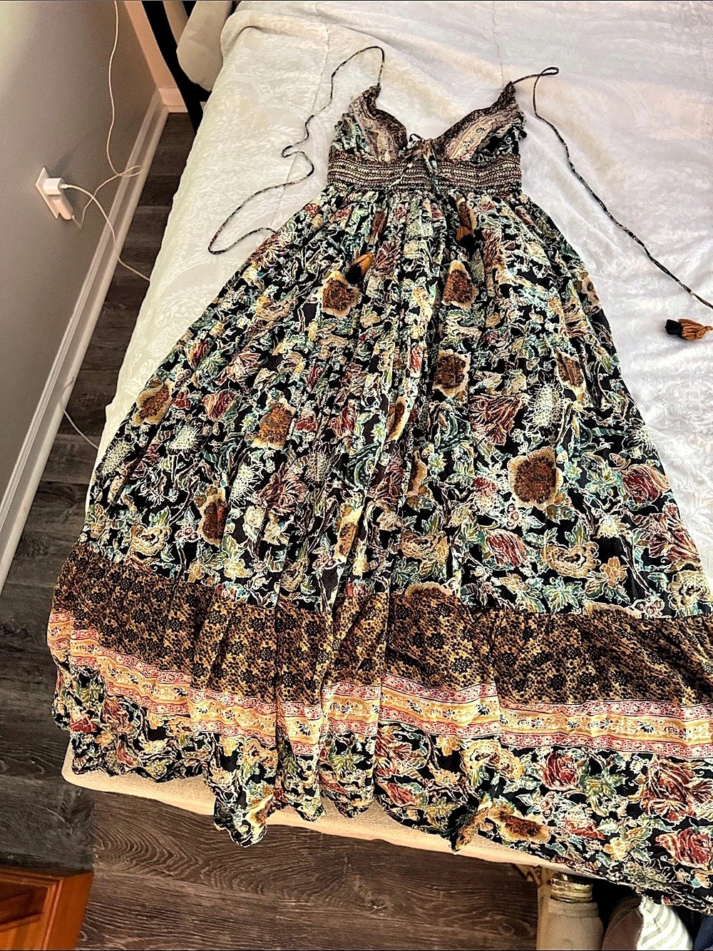 Free People Rare Feelings Maxi Dress Black & Multicolor
